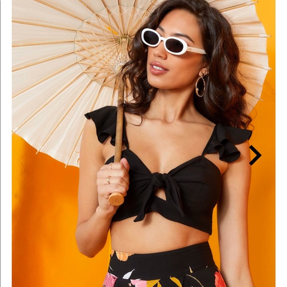 Guess Tops - Charissa Tie Front Crop Top NWT